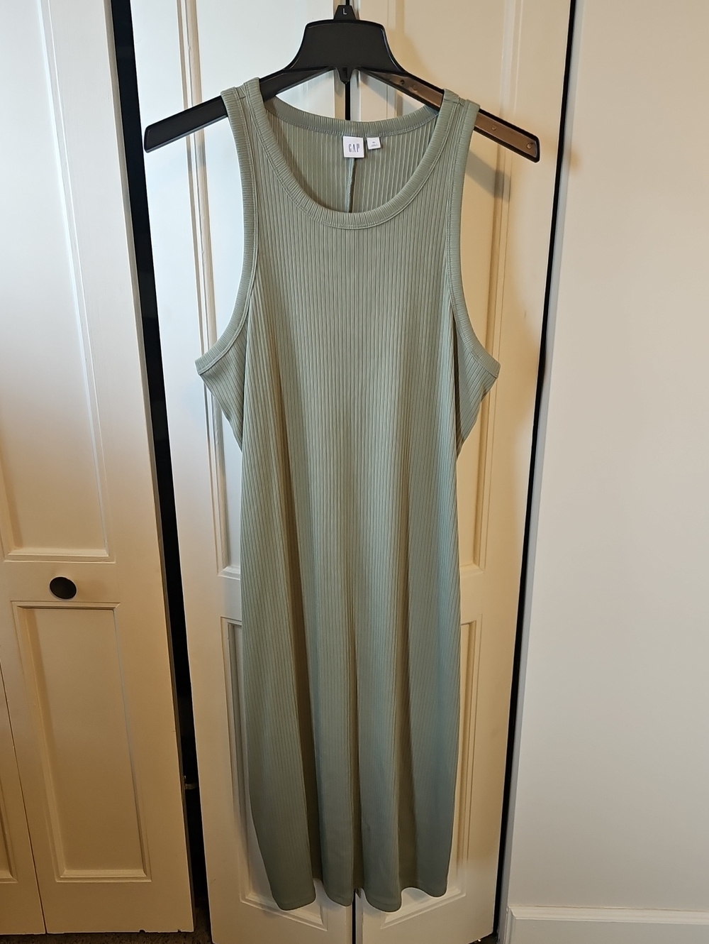 GAP Ribbed Tank Midi Dress - Light Sage